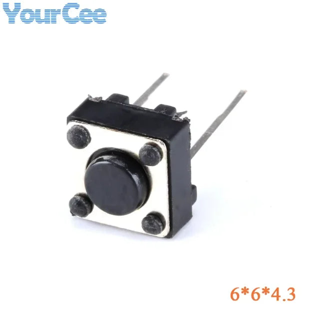 100PCS/20PCS 6*6*7 6*6*5 6*6*4.3MM Micro Touch Tactile Push Button Switch Horizontal Two-legged 7MM 5MM 4.3MM