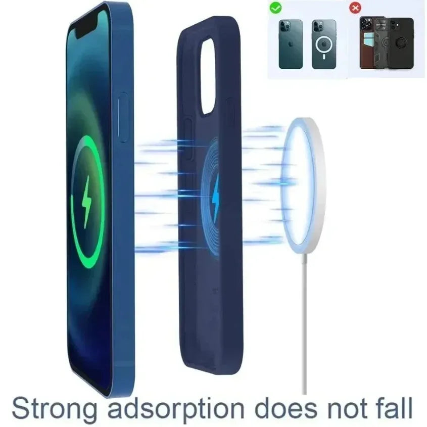 15W Fast Charger Original Magnetic Wireless Device For iPhone 16 15 14 Pro Max Mini USB C 8 Plus XR X XS MAX Airpods