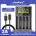 LiitoKala Lii-M4 M4S 18650 LCD Display Smart Charger Test Capacity Suitable For 3.7V 26650 18350 21700 18500 1.2V AA AAA 4 Slots