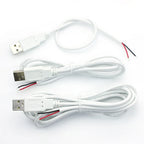 1/3/5PCS USB 2.0 Male Plug 2pin Bare Wire USB Power Cable DIY Pigtail Cable For USB Equipment Installed Replace Repair DIY White