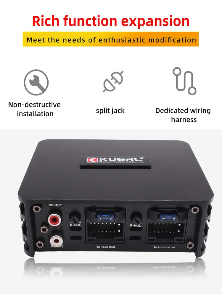 Car Power Amplifier 4*60W Way DSP Car Audio Speaker Amplifier Lossless Audio Processor For Android Large Screen Dedicated