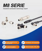 CAZN M8 Angled Male Back Mount Socket 3/4/5/6/8 Core Aviation Plug IP67/68 Waterproof Welding PCB Connector
