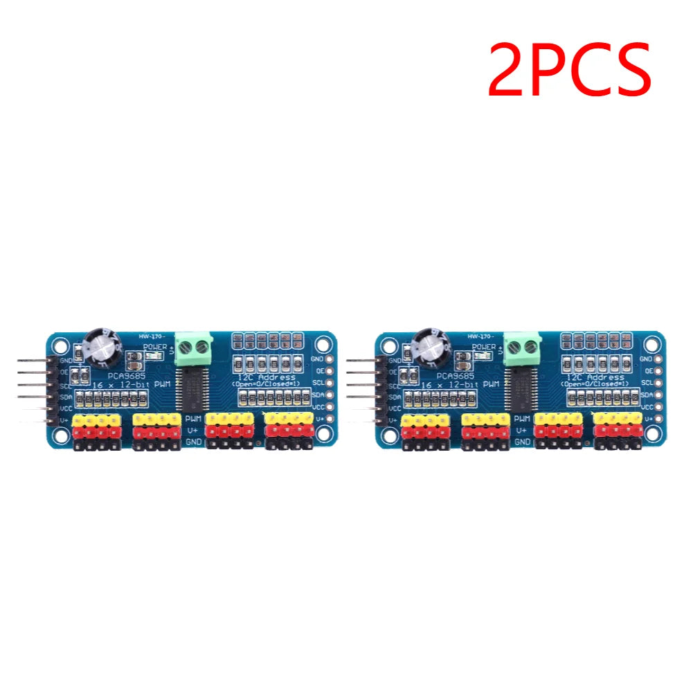 PCA9685 PWM Servo Driver Board IIC Interface 16 Channel 12-Bit PWM Servo Motor Driver Board Controller for Arduino Robot