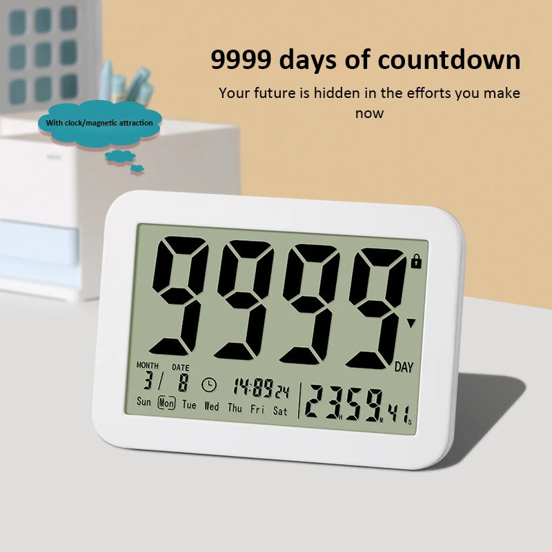 Digital Countdown Days Timer 9999-Day Count Down Clock Multi-Function Electronic Countdown Timer for Vacation Retirement Wedding
