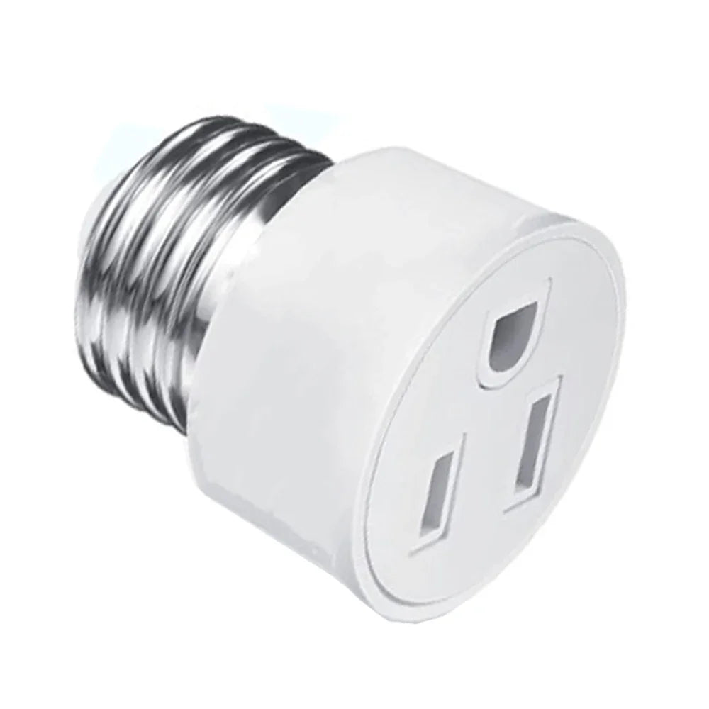 1pc E27 to EU US Converter Lamp Socket Screw LED Bulb Lighting E27 European America Plug Socket Light Holder White