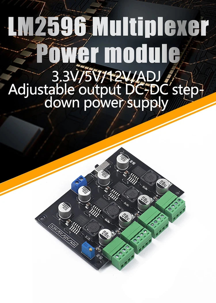 LM2596 Multi Channel Switching Power Supply 3.3V/5V/12V/ADJ Adjustable Voltage Output Power Supply Module