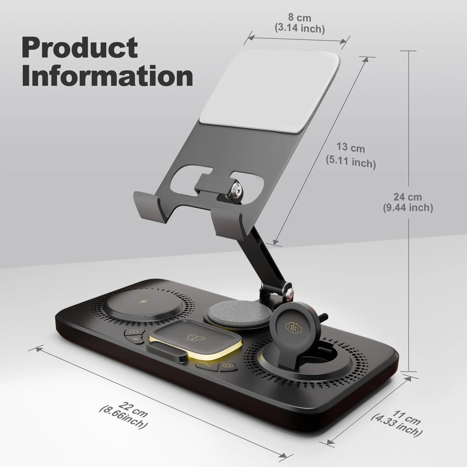 7-in-1 Wireless Charger Station 15W Fast Charging Type C Port Multi-Function Devices for iPhone 17 16 15 14 Samsung Airpods iPad