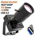 10X Zoom USB3.0 Global Shutter Camera Industrial Metal Box 2.3MP 120FPS High Frame Rate Varifocal Lens Plug Play For Video Live