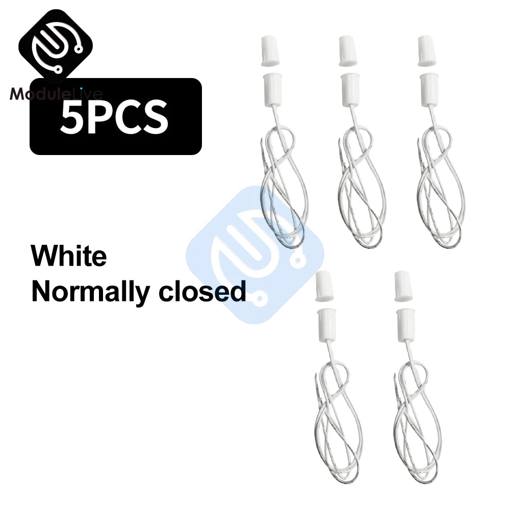 1/5PCS Magnetic Reed Switch RC-33 NC Recessed Wired Window Door Contact Sensor Detector for Home Security Burglar Alarm Systems