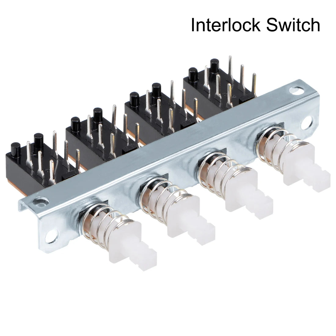 Interlock Push Button Switch Piano Type DPDT 6 Pin 4/6/8 Row Straight Through Hole Straight Key Switch for Electronic Products