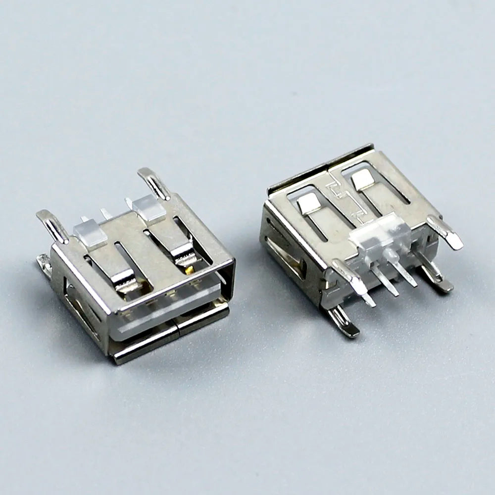 1-10PCS NEW A Type Flat Angle 180 Degree Female USB PCB Connector Socket USB Jack Plug