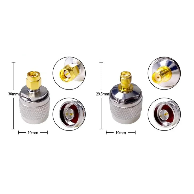 UHF/TNC To SMA Female Male Adapter RF Coaxial Coax Connector SMA Male Female To N Connector SO239 for Radio Station