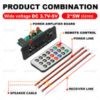 ARUIMEI 10W Digital Amplifier MP3 Decoder Board DC 5V Bluetooth 5.0 FM Support Microphone Car MP3 Player with Remote Controller