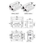 Single Phase AC Power EMI Filter CW4L2-10A-T/S CW4L2-20A-T/S for CO2 Laser Engraving Machine T/S Series 115V/250V 20A 50/60HZ