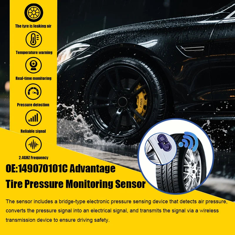 1/4PCS Tire Pressure Monitoring Sensor TPMS 149070101C For Tesla Model 3 S X Y Compatible With 149070101A,149070101B 24GHz