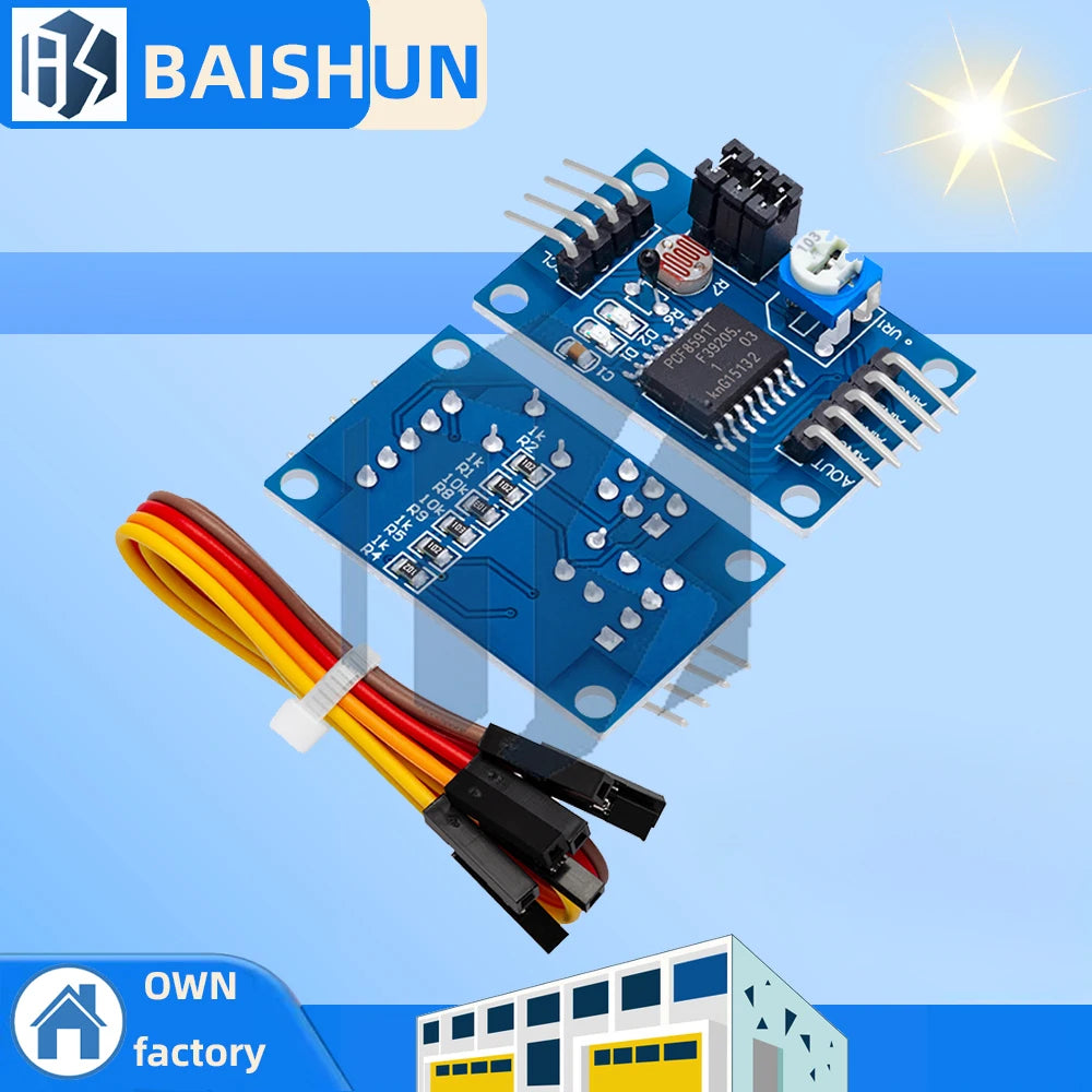 ‌PCF8591 ADC/DAC Converter Module – 8-Bit I2C Interface with Analog Inputs for Light/Temperature Sensor