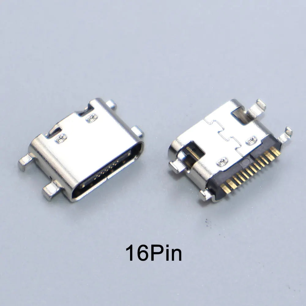 JCD 10PCS 2/6/16/24 Pin Type-C Charging Port USB-C Female Connector Charger Socket PCB Soldering SMD SMT DIY Repair Adapter