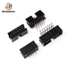 10PCS DC3 2.54mm Pitch Dual Row PCB Header - Male Straight/Right Angle Pin Socket (6P/8P/10P/14P/16P/20P/30P/34P/40P)