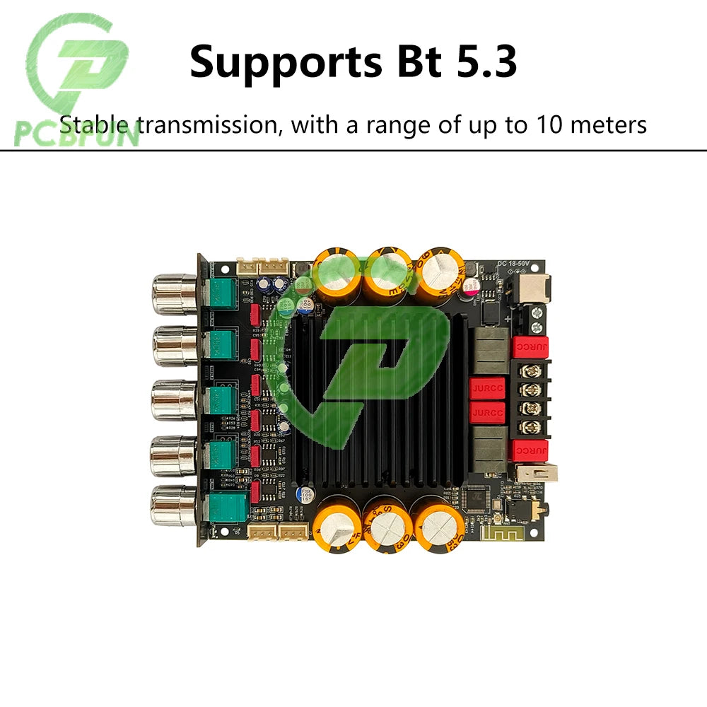 ZK-SUB600 BT Amplifier Board Module 2.0 Channel 300W+300W+Subwoofer Extension TPA3255 DC 18-50V with Subwoofer