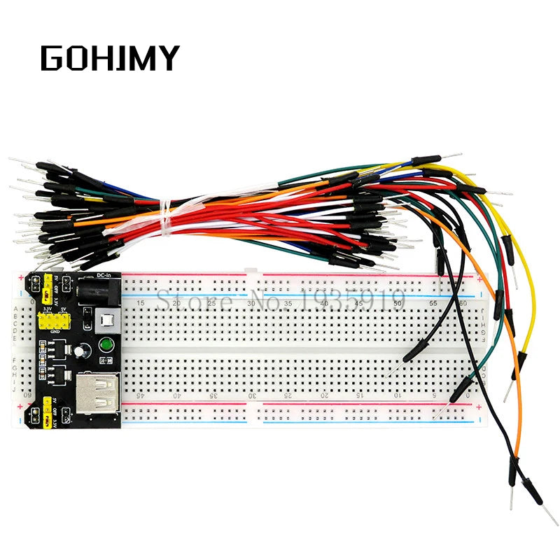 3.3V/5V MB102 Breadboard power module+MB-102 830 points Prototype Bread board for arduino kit +65 jumper wires wholesale GOHJMY