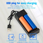2-Slot Smart 18650 Battery Charger - USB-C Powered Lithium Ion Charger with LED Indicators, Universal Compatibility
