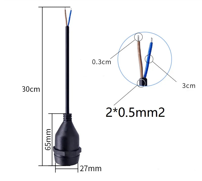6pcs 12/20/30/50/100/200cm LED CFL Light String Flame Retard Durable Safe Waterproof E26 E27 Lamp Bulb Holder Socket