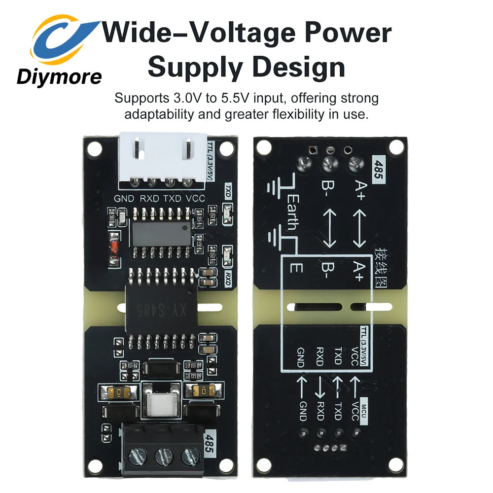 DC 3-5.5V Industrial-Grade Isolated TTL to RS485 Converter Module Automatic Data Flow Control for RS485 to TTL Signal Conversion