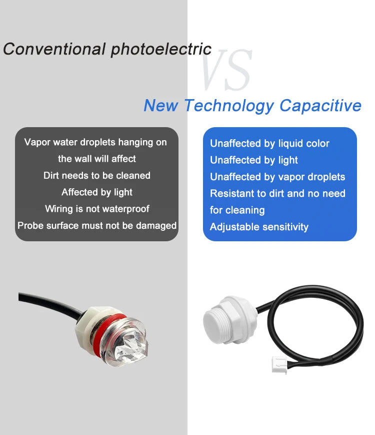 XKC-Y20 Low Cost Capacitive Contact Typle 2025New Designed Liquid Level Switch Level Sensor for Both Metal and Non-metallic Tank
