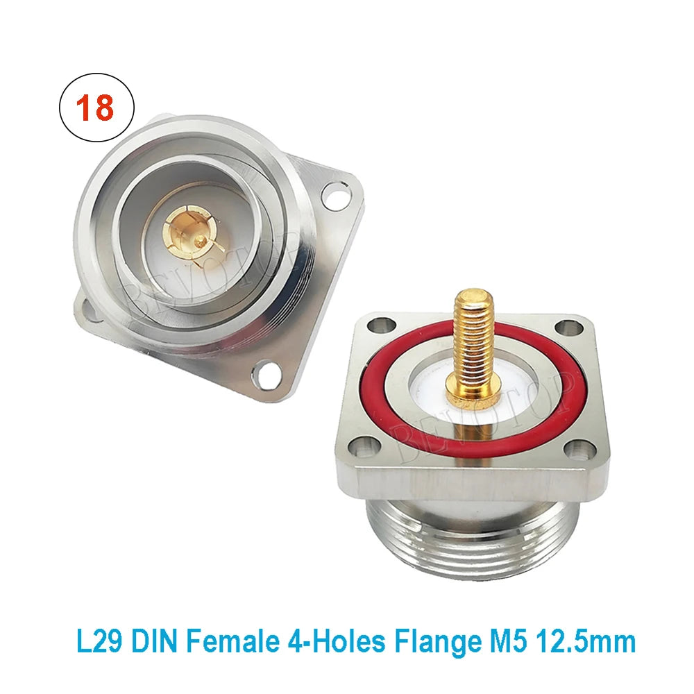 1PCS L16 N/Q9 BNC/TNC/UHF Flange Connector Male Plug/Female Jack 4-Holes Flange Panel Chassis Mount Coaxial Solder Nickel Plated