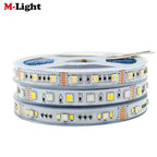 12V 24V 5M SMD 5050 3528  WW/CW RGBCCT 60leds/m 96leds/m 120leds/m 5 Colors In 1 Chip CW+RGB+WW Led Strips Flexible Tape Light