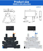 LCTC 10PCS SSR Solid State Relay DIN Rail Terminal Slim Relay Module SSR-41FDD/DA DC To AC DC To DC 6A With LED Non-contactLED