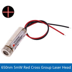 650nm 5mW 5V Red Point / Line / Cross Laser Diode Module Head Glass Lens Focusable Focus Adjustable Industrial Class
