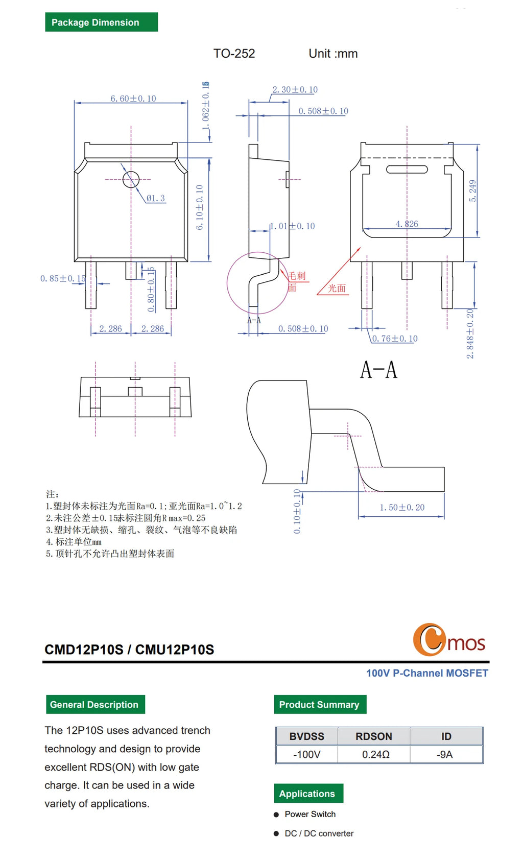 Original CMOS MOSFET CMD1402, CMD3080M, CMD3090L N-Channel TO-252