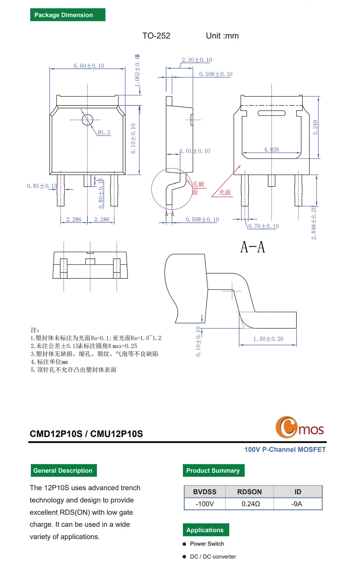 Original CMOS MOSFET CMD1402, CMD3080M, CMD3090L N-Channel TO-252