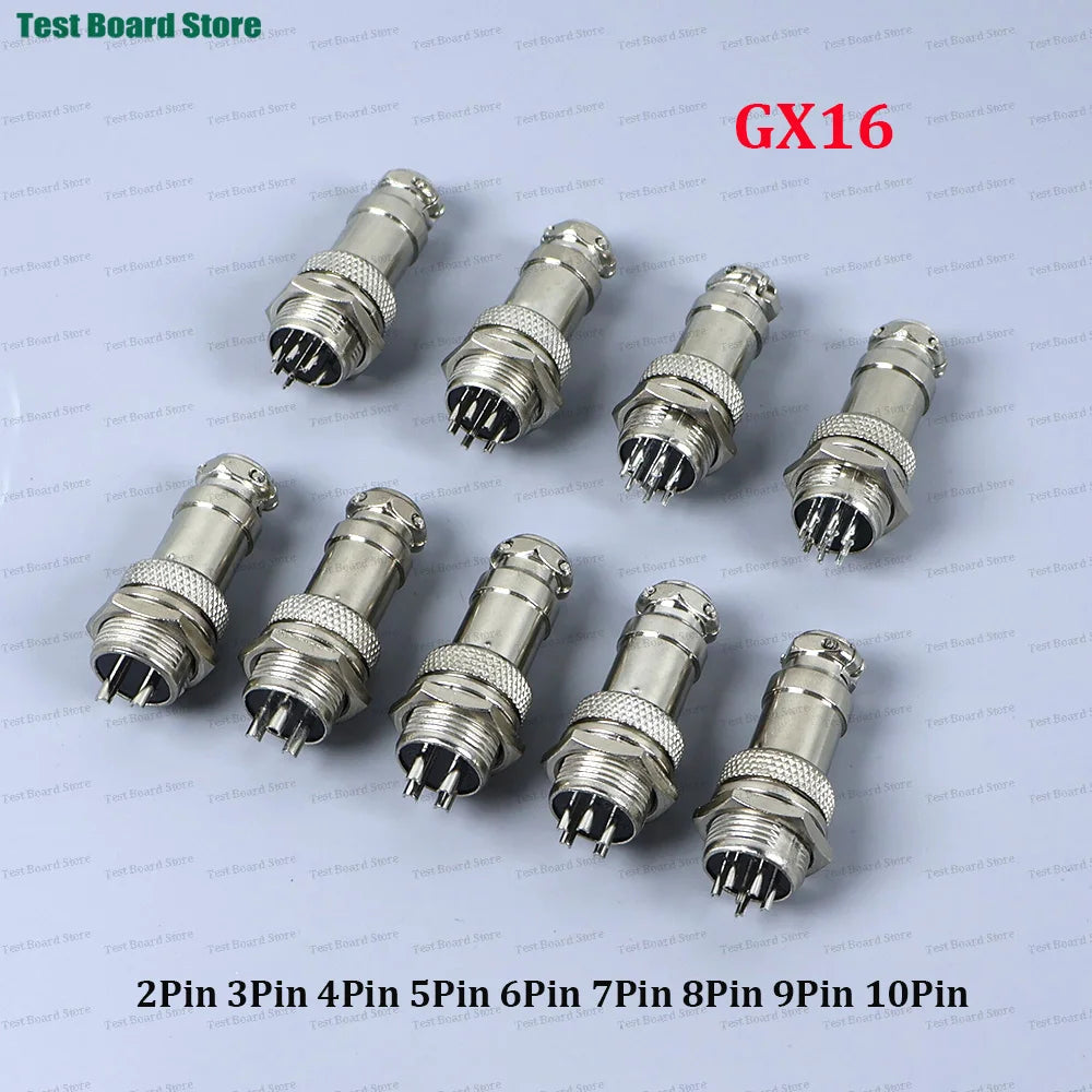 1/5/10Set GX16 Aviation Connector 2 3 4 5 6 7 8 9 10 Pin Male Plug Female Socket Waterproof Circular Connector