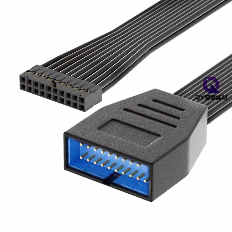 15/30cm 20 Pin Male to Female Extension Cable USB 3.0 Computer Front Panel Motherboard 19 Pin Soft Flat Ribbon Connection Cable