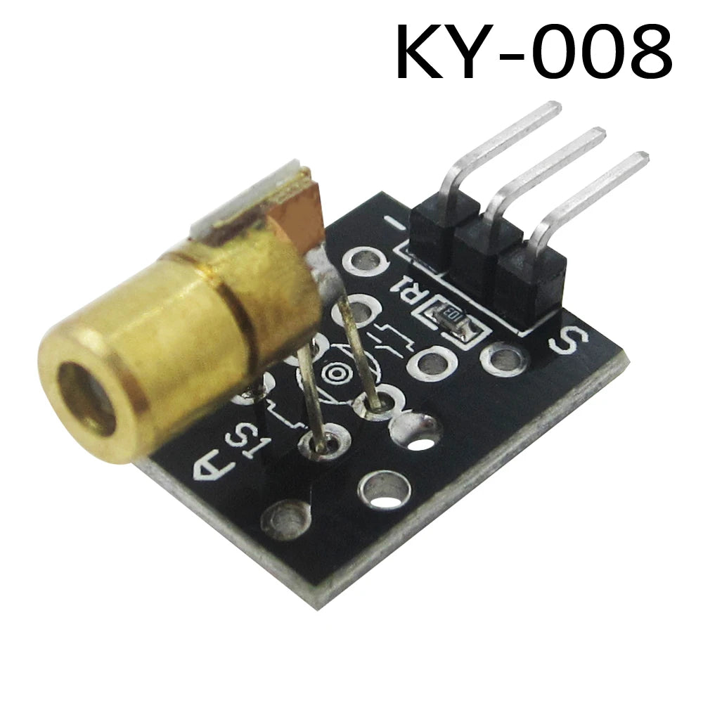 50PCS KY-008 650nm Laser sensor Module 6mm 5V 5mW Red Laser Dot Diode Copper Head for