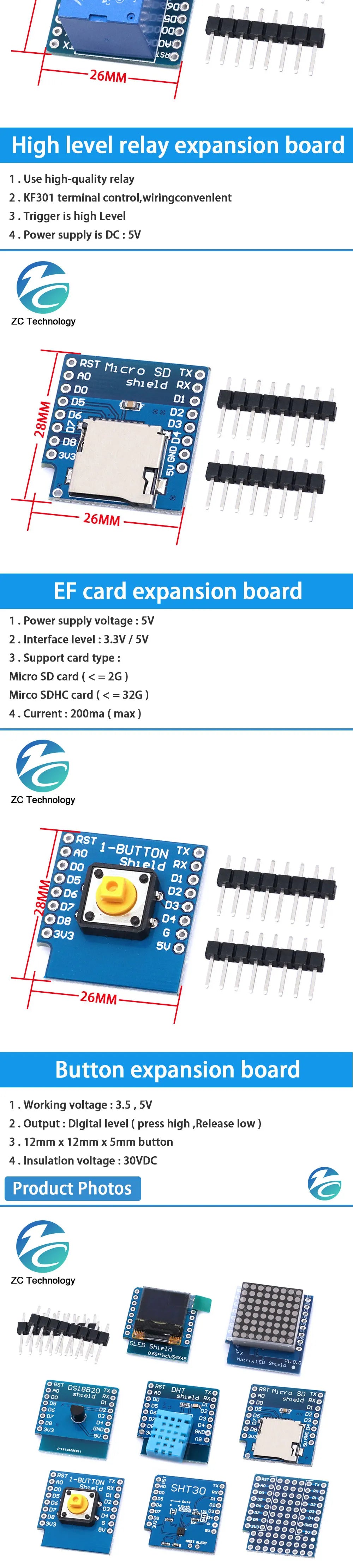 ESP8266 D1 Mini Pro WiFi Development Board NodeMcu DHT11 OLED SHT30 Relay DS18B20 BMP180 Battery Power TF Card for WeMos DIY Kit