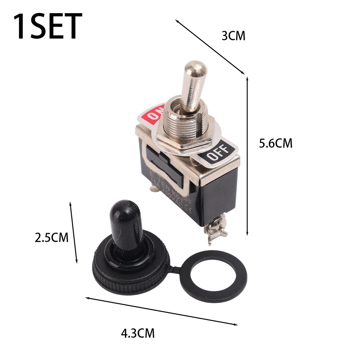Rocker Switch Heavy-duty on/off Rocker Switch Waterproof Cap SPST Rocker Switch Suitable for Auto Marine Applications 2-pin SPST