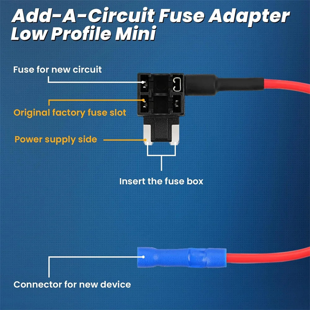 5/20 Pack Low Profile Mini Fuse Tap with 5 Amp Blade Fuse,12V Add-a-Circuit Fuse Tap Adapter for Car/RV/Truck/SUV/Boat