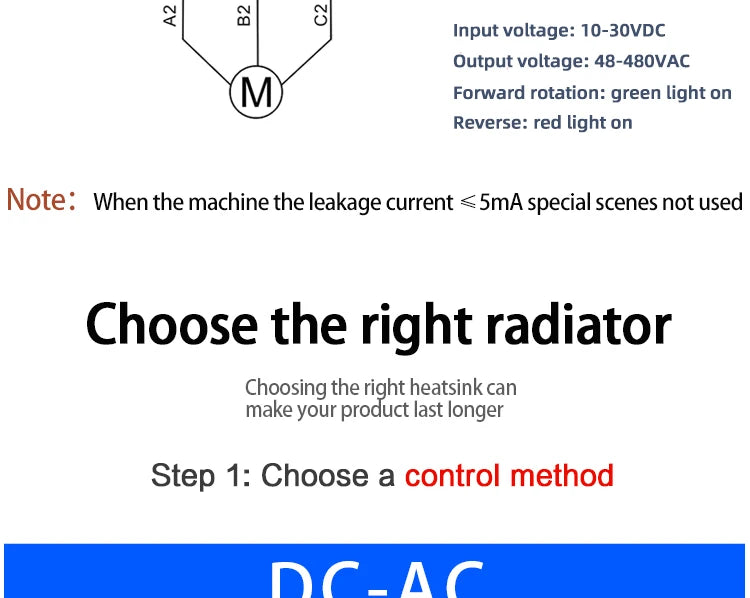 LCTC Three Phase Solid State Relay Forward and Reverse Control Relay DC Motor Stater 10A 25A 40A 60A 80A 10-30VDC 40-480VAC DA