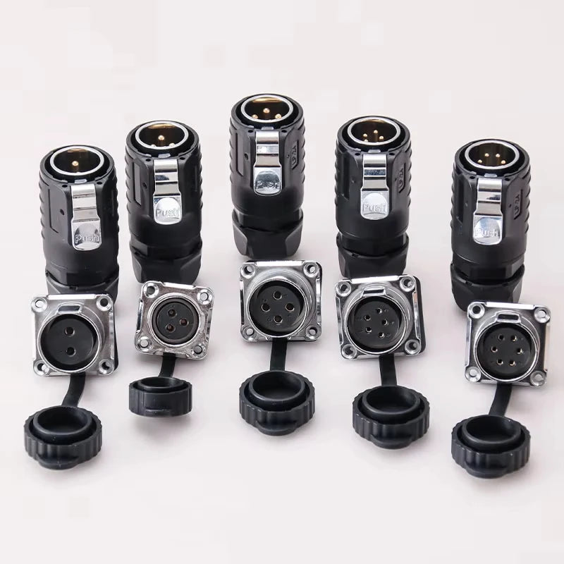 ZHQCN LP20 Waterproof IP68 Fireproof Convenient And Quick 2/3/4/5Pin Plug And Socket Aviation Connector Square Panel Mount