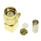 SMA Male Plug SMA Female Jack RPSMA RF Coax Coaxial Connector Crimp right angle LMR100 RG174 RG316 RG58 RG142 RG400 50-3 Cable
