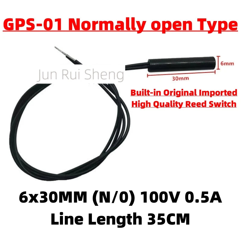 Plastic Reed Contact Switch GPS-01 6*30MM 3Line Normally Open Normally Closed NO/NC Conversion Magnetic Control Induction Sensor