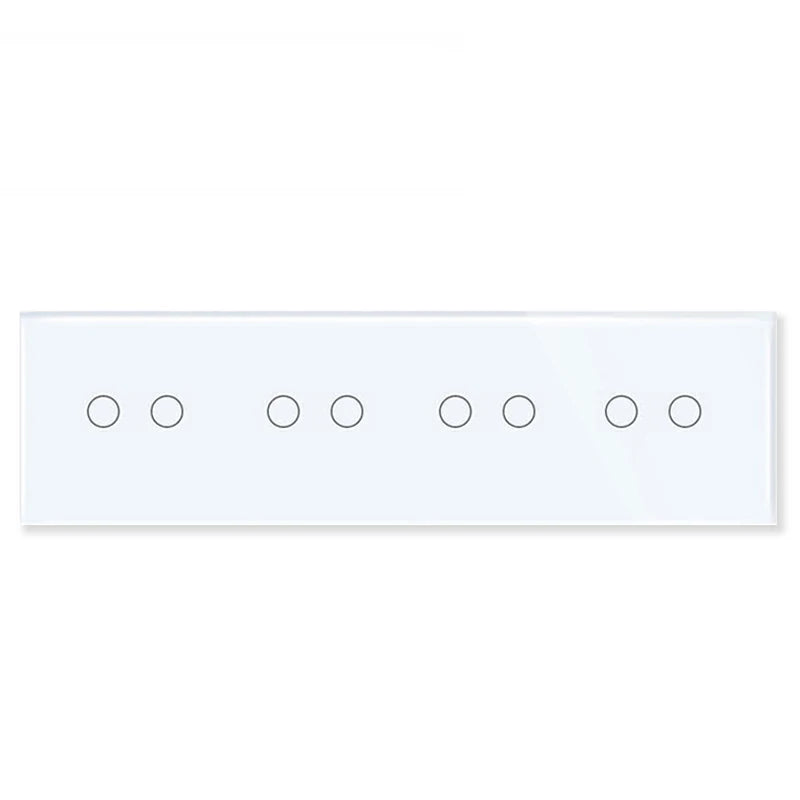 TAWOIA 1/2/3 Gang Touch Switch Double Light Switch Triple Sensor Switch 1Way EU Standard Glass Panel Blue backlight White Series
