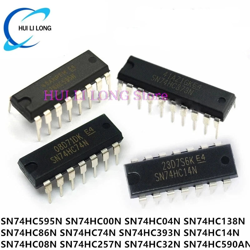 10Pcs SN74HC595N 74HC595N 74HC595 DIP-16Pins SN74HC257N 74HC257 SN74HC393N 74HC393 SN74HC590AN SN74HC590N 74HC590N SN74HC191N