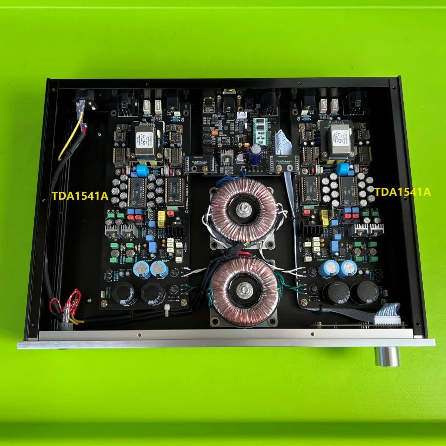 TDA1541 Balanced Version DAC Decoders,SAA7220PC+CS8412,Support External Clocks,11.2896MHz&12.288MHz,AES+USB+Coaxial,Fiber optic