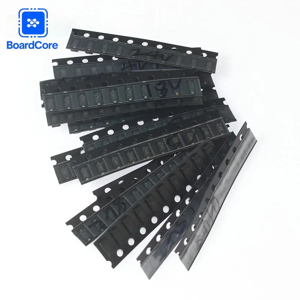 0805 1206 Zener Diode Sample Kit 15 Values 10pcs SOD-323 SOD-123 3V-24V Diodes 1N4148 3.3V 4.7V 5.1V 5.6V 7.5V 8.2V 10V 12V 15V