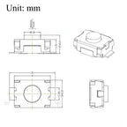 100Pcs 3X4X2MM SMD 2Pin Tactile Tact Push Button Momentary Micro Switch 3*4*2