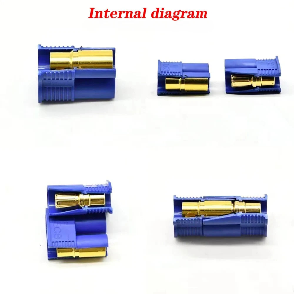 5 Pairs EC2/3 EC5 EC8 connector kit male and female Bullet Gold Plated Banana Plug Be used for RC Model Airplane Connector parts